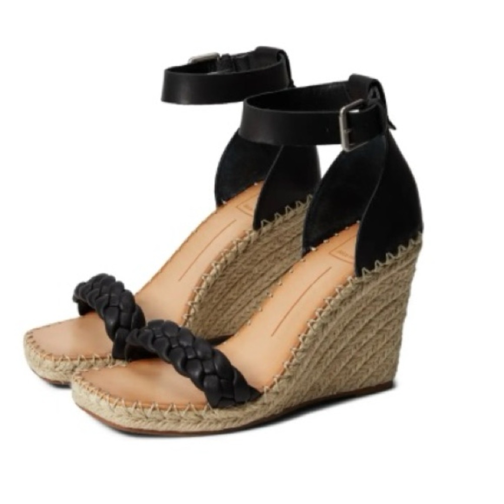 New Dolce Vita Nilton Black Leather Wedge size 8.5